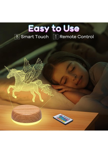 Çocuklar Için Dinozor Gece Lambası, 16 Renk Di Unicorn (Yurt Dışından)