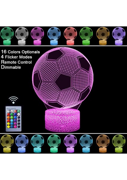 3D Futbol Gece Işıkları Yanılsama LED Lambalar Uzaktan C (Yurt Dışından) fırsatları