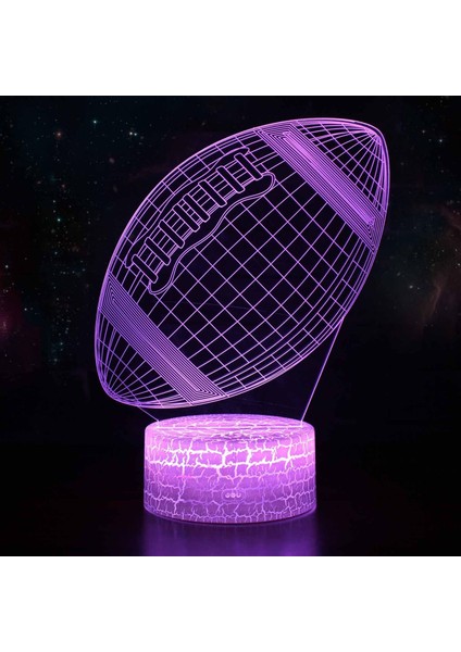 Inouril 3D Efekt Lambası Illusion LED Gece Işıkları R Rugby (Yurt Dışından)