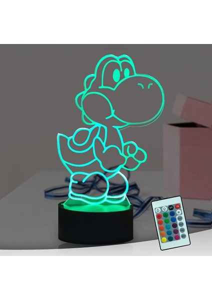 Yoshi 3D LED Gece Lambası, Oyun Yoshi Aksiyon Figürü (Yurt Dışından)