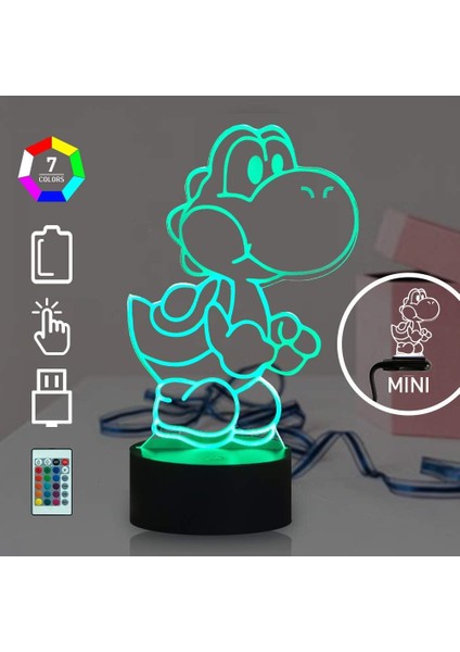 Yoshi 3D LED Gece Lambası, Oyun Yoshi Aksiyon Figürü (Yurt Dışından)