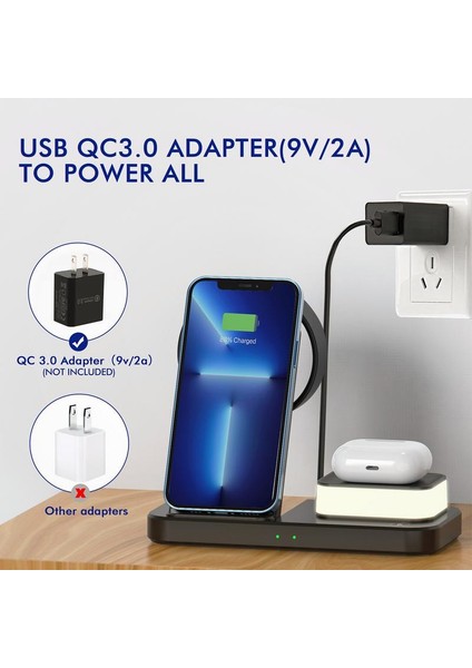 3 In 1 Hızlı Kablosuz Şarj Standı Katlanır Mıknatıs Tutucu Şarj Istasyonu Hızlı Şarj Tabanı Telefon Izle Kulaklık ile (Yurt Dışından) fırsatları