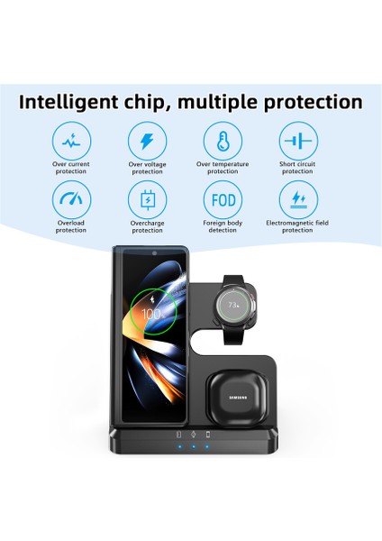 15W 3 In 1 Kablosuz Şarj Standı Samsung S22 S21 S20 10 Ultra Not Galaxy Izle 5 4 Aktif Tomurcuklar Hızlı Şarj Standı Istasyonu (Yurt Dışından) modelleri