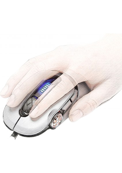USB Kablolu Fare, 3200 Dpı 6 Düğme Sessiz Solunum Işığı Ergonomik Oyun USB Bilgisayar Faresi Oyun Konsolu Masaüstü Dizüstü Oyun Faresi Windows 7/8/10/xp Vista Linux Gri (Yurt Dışından)