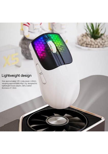 Ryra X5RGB Hafif Üç Modlu 2.4g Kablosuz Oyun Faresi 4000 Dpı Rgb Fare Bluetooth Oyun Faresi 6 Düğme Dizüstü Bilgisayar (Yurt Dışından)