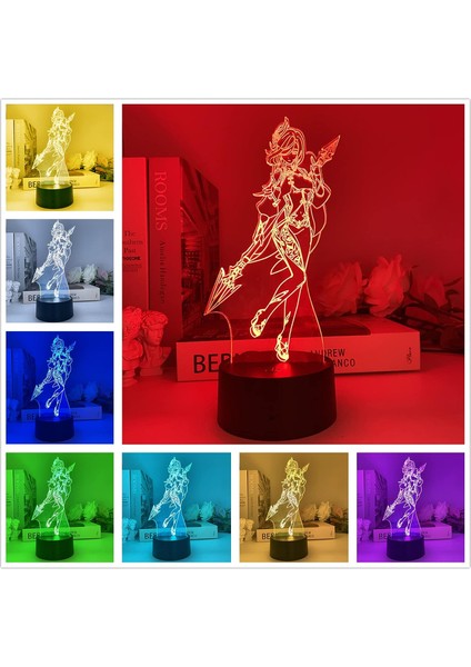 Genshin Impact Shenhe Lamba 3D USB LED Oyun C Dokunmatik Kontrol (Yurt Dışından)