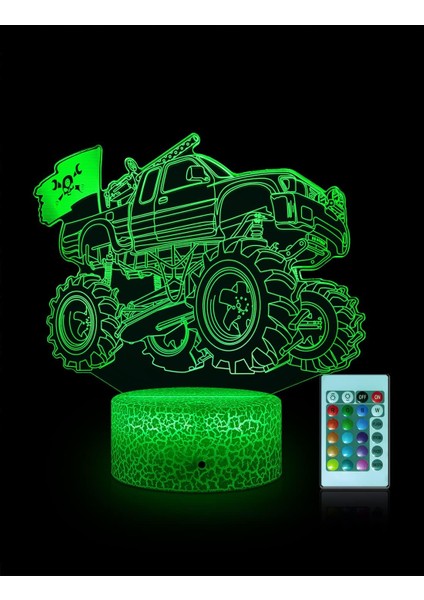 3D Gorilla Lamba Optik Illüzyon Gece Lambası, 16 Co Monster Truck B 1p (Yurt Dışından)
