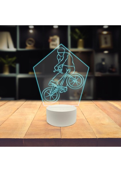 , Spor 3D LED Masa Lambası, Golf Oyuncusu Merhaba 8" x 10" Beyaz Tabanlı Teenage Boybiker Sokak Spor Adamı Bisiklet Sporcuları (Yurt Dışından) modelleri