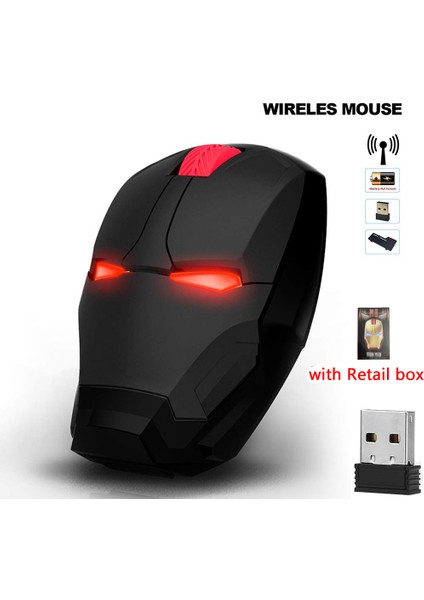 Kablosuz Fareler Demir Adam Fare Fareler Bilgisayar Düğmesi Sessiz Tıklama 800/1200/1600/2400 Dpı Bilgisayar Için Ayarlanabilir USB Optik Fareler (Yurt Dışından)