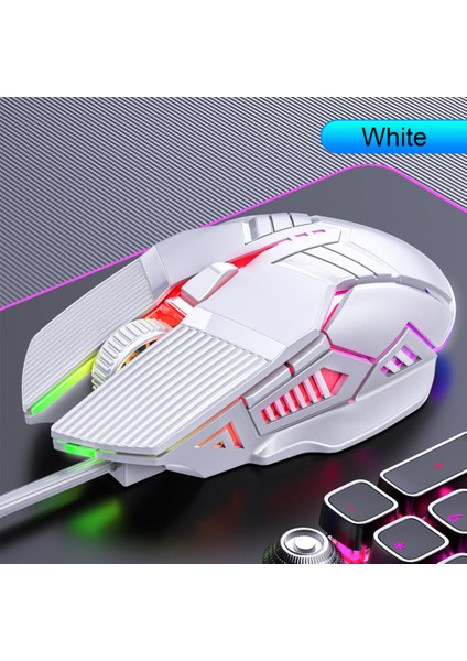 3200 Dpı Ergonomik Kablolu Oyun Faresi USB Fare Oyun Rgb Mause Gamer Fare 6 Düğme Pc Dizüstü Bilgisayar Için LED Sessiz Fareler (Yurt Dışından)
