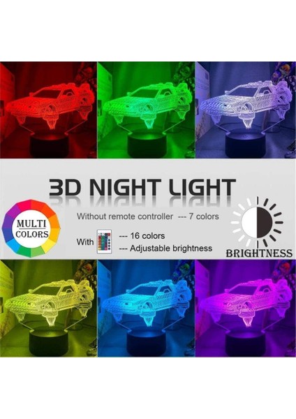 3D Gece Lambası Suv7 Renk Değişen L (Yurt Dışından) fırsatları