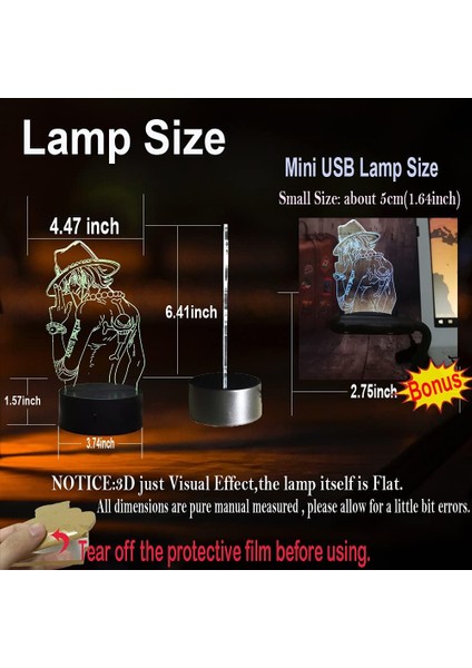 Maymun D, Anime Figürleri Aksiyon As Şekli Lamba 3D Le (Yurt Dışından)