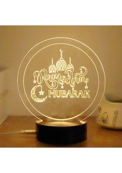 USB ile Güçlendirilmiş Yaratıcı 3D Eıd Mübarek LED Gecesi (Yurt Dışından)