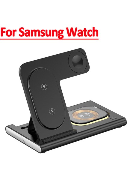 30W Katlanabilir Hızlı Kablosuz Şarj Standı iPhone 14 13 12 Pro Apple Samsung Izle 8 7 6 5 Airpod 3 In 1 Şarj Istasyonu Istasyonu (Yurt Dışından)