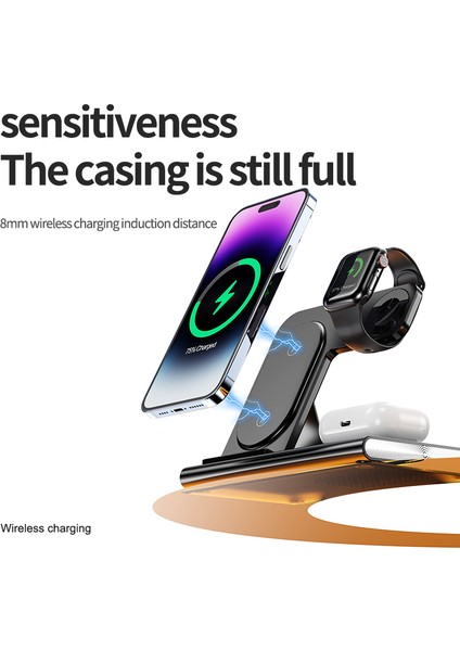 30W Katlanabilir Hızlı Kablosuz Şarj Standı iPhone 14 13 12 Pro Apple Samsung Izle 8 7 6 5 Airpod 3 In 1 Şarj Istasyonu Istasyonu (Yurt Dışından) fırsatları