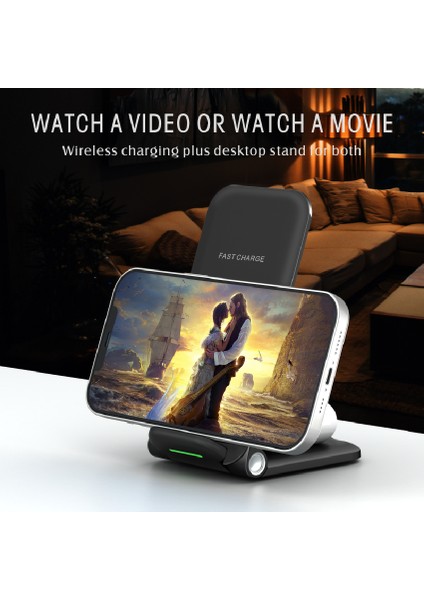 15W 3'ü 1 Arada Hızlı Kablosuz Şarj Cihazı iPhone 13 11 12 Apple Samsung Watch 3 Pro Iwatch Için Katlanabilir Şarj Istasyonu (Yurt Dışından) modelleri