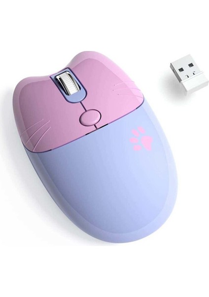 Jomaa Fare Bluetooth + 2.4g Kablosuz Fare USB Alıcılı Sevimli Sessiz Bilgisayar Faresi 3 Ayarlanabilir Dpı Taşınabilir Cep (Yurt Dışından)