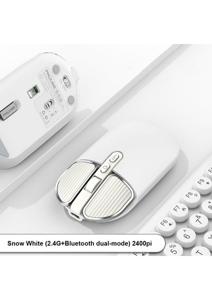 Ryra M203 Ikinci Nesil Kablosuz Fare Bt Çift Mod Dilsiz Kızlar Sevimli Toz Dizüstü Ofis Ev Şarj Masaüstü Ofis Faresi (Yurt Dışından)