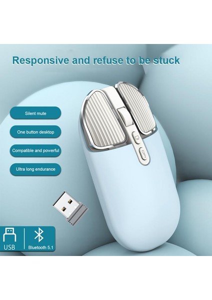 Ryra M203 Ikinci Nesil Kablosuz Fare Bt Çift Mod Dilsiz Kızlar Sevimli Toz Dizüstü Ofis Ev Şarj Masaüstü Ofis Faresi (Yurt Dışından) fiyatları