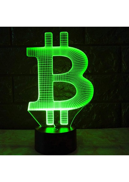 3D Bitcoin Gece Lambası Illusion 7 Co (Yurt Dışından)