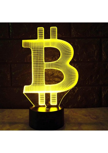 3D Bitcoin Gece Lambası Illusion 7 Co (Yurt Dışından)