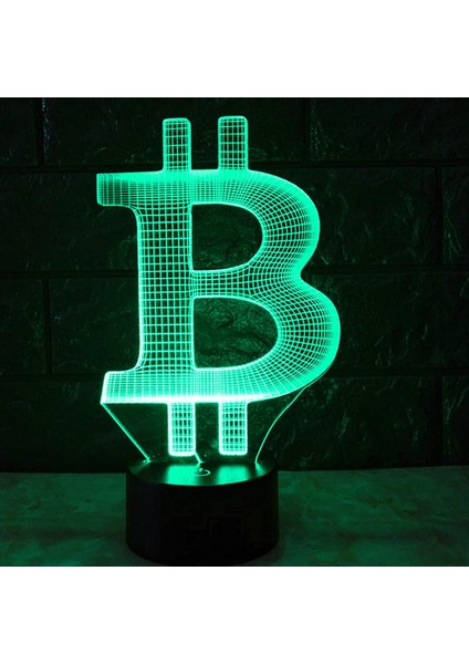 3D Bitcoin Gece Lambası Illusion 7 Co (Yurt Dışından)