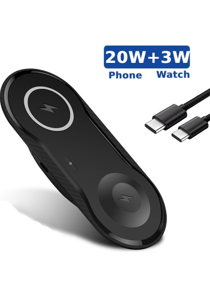 Yenı 2 In 1 Çift Kablosuz iphone Şarj Cihazı 14 13 12 11 Pro Max Xs Xr x 8 Şarj Cihazı 20 W Hızlı Şarj Pedi Apple Watch 8 7 Se (Yurt Dışından)