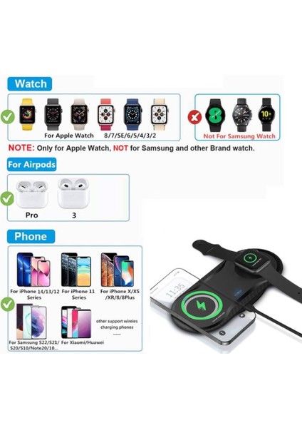 Yenı 2 In 1 Çift Kablosuz iphone Şarj Cihazı 14 13 12 11 Pro Max Xs Xr x 8 Şarj Cihazı 20 W Hızlı Şarj Pedi Apple Watch 8 7 Se (Yurt Dışından) modelleri