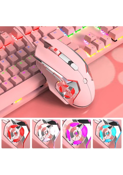 AJ120 Kablolu Oyun Faresi Programlanabilir 6 Düğme, 4 Ayarlanabilir Dpı, Galvanik Kanat Tasarımlı Windows Pc Oyuncuları Için 8000'E Kadar (Pembe) (Yurt Dışından)