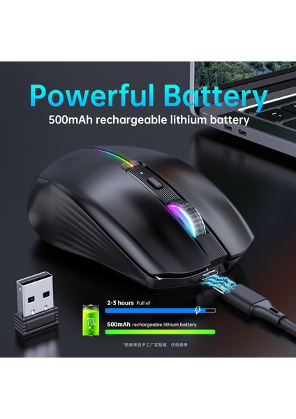 Tip-C Şarj Edilebilir Kablosuz Fare Bluetooth Fare Rgb USB Ergonomik Oyun Faresi Bilgisayar Dizüstü Macbook Için Sessiz Fare (Yurt Dışından) fiyatları