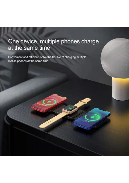 3 In 1 Manyetik Kablosuz Şarj Pad iPhone 14 13 12 11 x Apple Watch 15W Hızlı Şarj Istasyonu Istasyonu Için Katlanabilir Standı (Yurt Dışından) fiyatları
