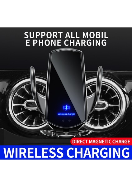 15W Araç Kablosuz Şarj Cihazı iPhone 14 13 12 11 Samsung Xiaomi Manyetik USB Kızılötesi Araç Telefonu Tutucu Hızlı Şarj Istasyonu (Yurt Dışından) fırsatları