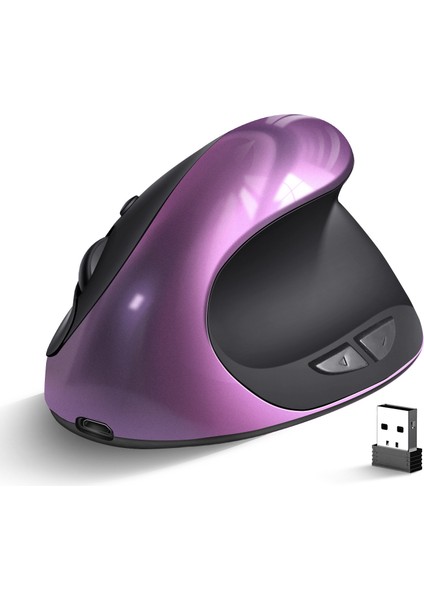 BTS-908 Sıcak Satış Şarj Edilebilir Dikey Fare Ergonomik Kablosuz Fare 2.4g USB Alıcı 1600 Ayarlanabilir Dpı 6 Düğme Fare (Yurt Dışından)
