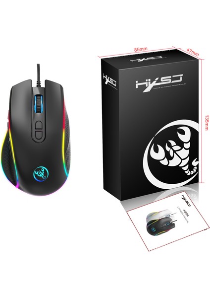 Ayarlanabilir 12800 Dpı Oyun Faresi Kablolu Rgb Işık Programlanabilir Makro Programlama Oyunu Masaüstü Dizüstü Bilgisayarlar Için Fare Fare Gamer (Yurt Dışından)