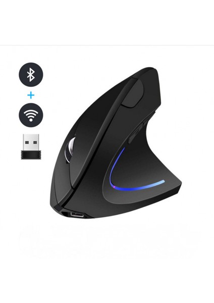 Wireless Vertical Mouse, 800/1000/1200/1600 Adjustable Dpı High Sensitivity Ergonomic USB Mouse For Computers And Laptops White (Yurt Dışından)