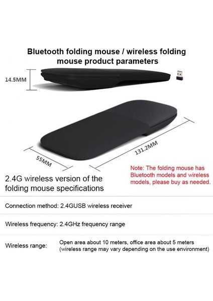 Dokunmatik Fare Fare Bilgisayar Mini Microsoft Bilgisayar Katlanır Fare Fare 4.0 Dilsiz Bilgisayar Aksesuarları Katlanır (Yurt Dışından)