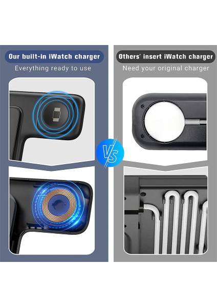 15W Kablosuz Şarj Cihazı 3 In 1 iPhone 14 13 12 Pro Max 11X8 Hızlı Şarj Standı Istasyonu Apple Watch 8 7 6 Şarj Standı (Yurt Dışından) fırsatları