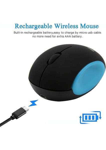2.4ghz Kablosuz Fare Sevimli Küçük Sessiz Fare Taşınabilir Mini Şarj Edilebilir Optik Fareler Karikatür Bilgisayar Faresi 3 Düğmeler Dizüstü Bilgisayar Deskt Için Akülü Fare (Yurt Dışından) modelleri