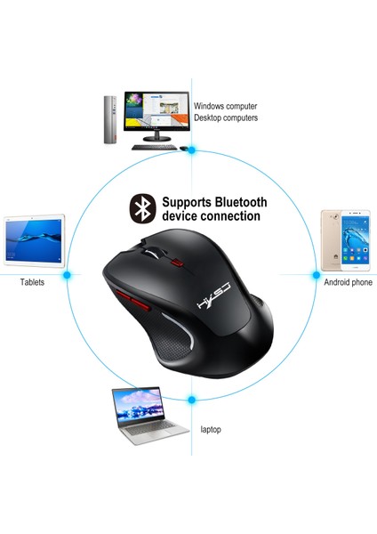 Bluetooth 3.0 Kablosuz Fare, Ofis Faresi Pc, Bilgisayar, Dizüstü Bilgisayar Vb. Için 2400DPI Oyun Faresi - Ofis ve Ev Için Ideal (Yurt Dışından)