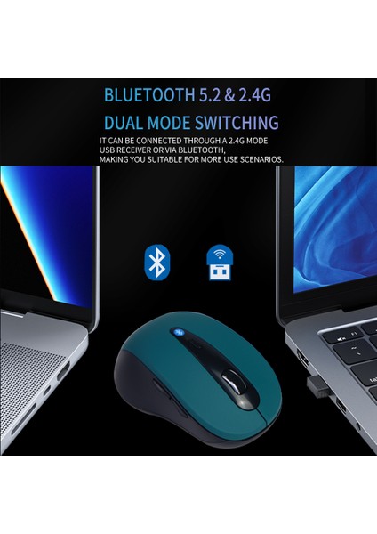Orzerhome Bluetooth 5.2 Kablosuz Çift Modlu Fare 1600 Dpı Ayarlanabilir Alıcı 2.4 Ghz USB Bilgisayar Fareler Dizüstü Oyun Faresi (Yurt Dışından) modelleri