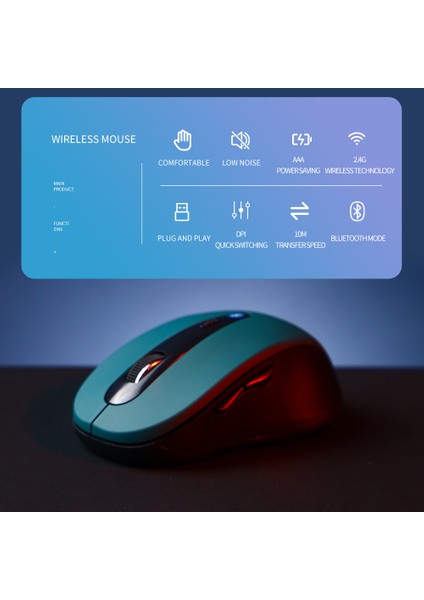 Orzerhome Bluetooth 5.2 Kablosuz Çift Modlu Fare 1600 Dpı Ayarlanabilir Alıcı 2.4 Ghz USB Bilgisayar Fareler Dizüstü Oyun Faresi (Yurt Dışından) indirimleri