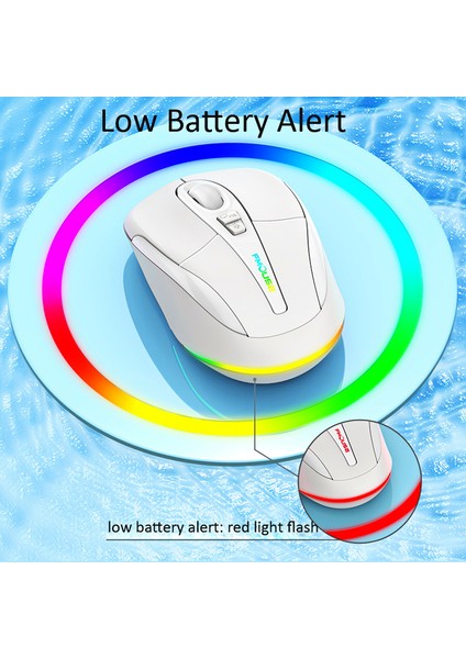 Çok Işlevli Bluetooth 2.4g Kablosuz Fare Masaüstüne Tek Tıkla Type-C Şarj Edilebilir Sessiz Sessiz Rgb Arkadan Işıklı Fareler 2400 Dpı (Yurt Dışından)