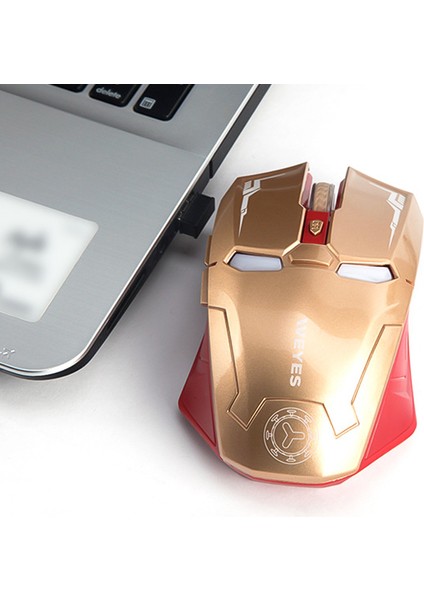 Raton Oyun Inalambrico Kablosuz Oyun Fare USB 2.4g LED USB Fare Dizüstü Bilgisayar Için Demir Adam Dilsiz Fare Bilgisayar Kaynağı (Yurt Dışından)