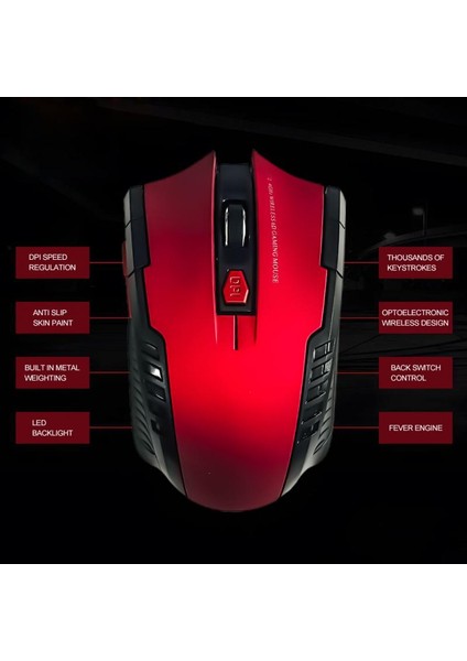 Ryra 2.4g 6 Anahtar Kablosuz Fare Oyun Fare 1600 Dpı USB Alıcı Gaming Mouse Optik Dizüstü Bilgisayar Pc Gamer Csgo Pubg Lol (Yurt Dışından)