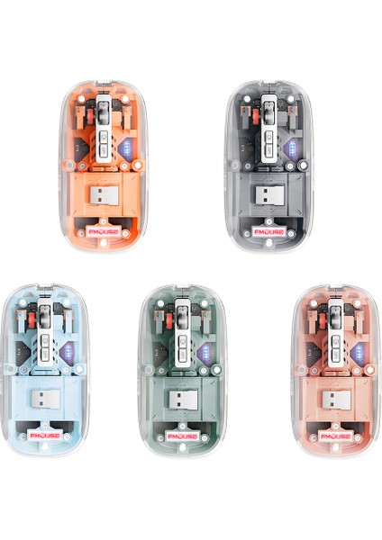 Şeffaf Oyun Faresi Bluetooth Kablosuz Fare Rgb Işık ile Pc Gamer Dizüstü Bilgisayar Aksesuarları Için Şarj Edilebilir Fare (Yurt Dışından)