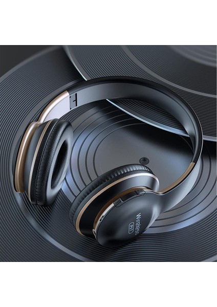 Bluetooth Kulaklıklar, Kablosuz Bluetooth Kulaklık Kulak Üstü Kulaklıklar Oyun Kulaklığı Hafif Bluetooth 5.0 Ev Ofis Kulaklıkları (Siyah) (Yurt Dışından)