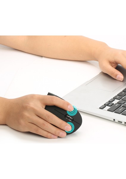 Dikey Kablosuz Fare 2,4 Ghz Fare Ergonomik Tasarımı 2400 Dpı (Siyah Kırmızı) (Yurt Dışından)