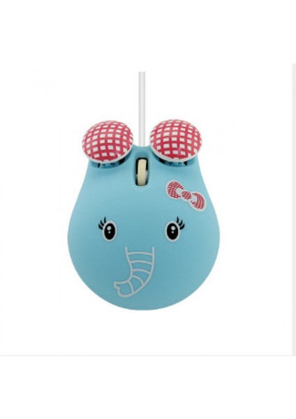 Sevimli Hayvan Ayı Şekli USB Kablolu Kablolu Fare Optik Fare Dizüstü Bilgisayar Için 1600 Dpı 3 Düğmeler ile 3.2ft Kablo Mavi Bebek Fil (Yurt Dışından)