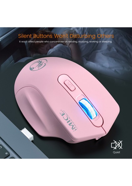 Kablosuz Fare Şarj Edilebilir Tip C Sessiz Dilsiz 1600 Dpı Optik Bilgisayar Mini Mause Dizüstü Pc Için Ergonomik Fareler (Yurt Dışından)