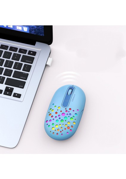 Oyun Kız Için Kablosuz Fare Sevimli Sessiz Şarj Edilebilir Bluetooth 5.2/3.0 2.4g Ofis Bilgisayar Dizüstü Tablet Için Fare Evrensel (Mavi) (Yurt Dışından)